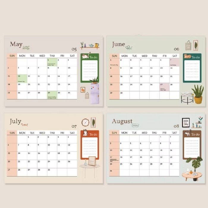 

Kalender 2025 Meja Duduk Aesthetic Spiral HM