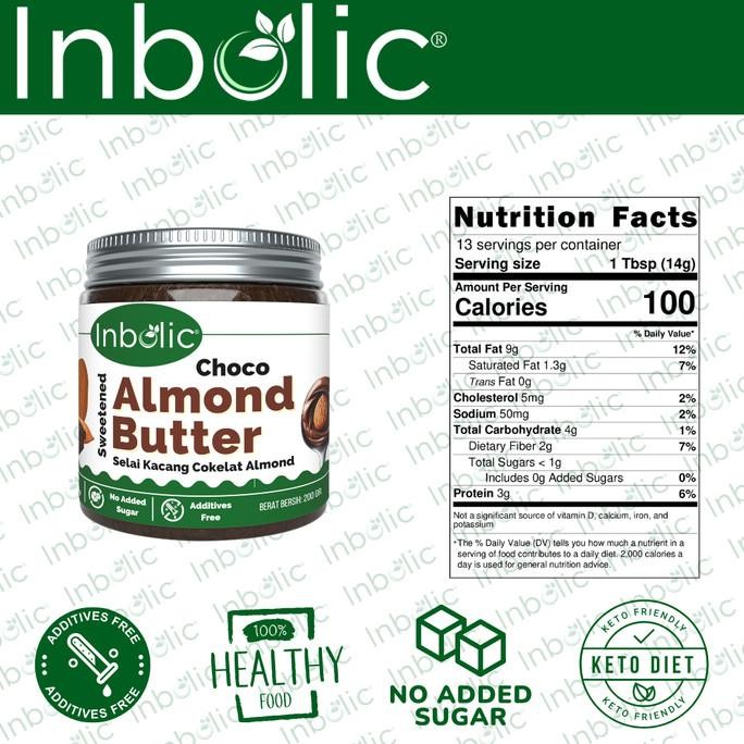 

Inbolic Sugar Free Chocolate Almond Butter | Selai Almond Cokelat Keto