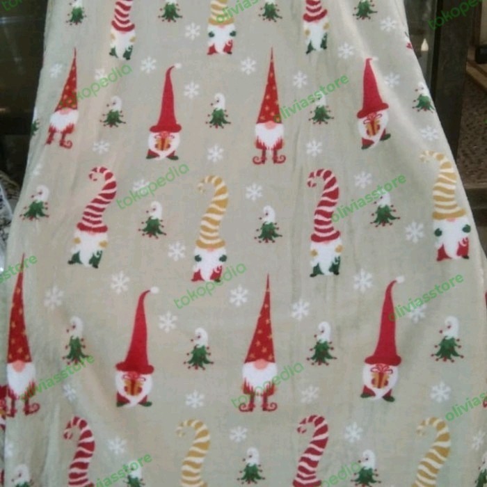 selimut halus brassel motif natal