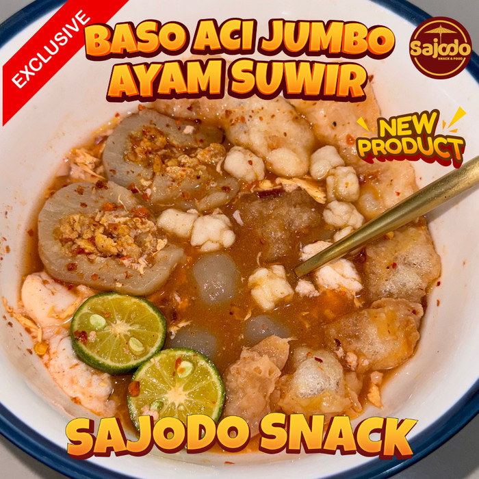 

TERBATAS Baso Aci Ayam Suwir Pedas Jumbo - Produk Terbaru Sajodo Snack & food