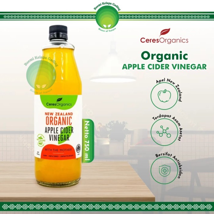 

Ceres Organics Raw Apple Cider Vinegar 750Ml Cuka Apel Organik Bpom