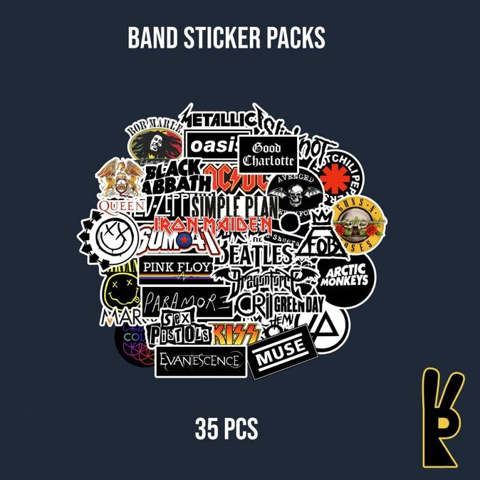 

Sale Band Sticker Pack 35Pcs | Stiker Laptop Helm Instrumen Koper