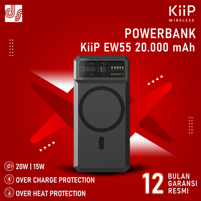 KiiP Wireless EW55 Powerbank Magnetic Magsafe 20W Fast Charging QC PD