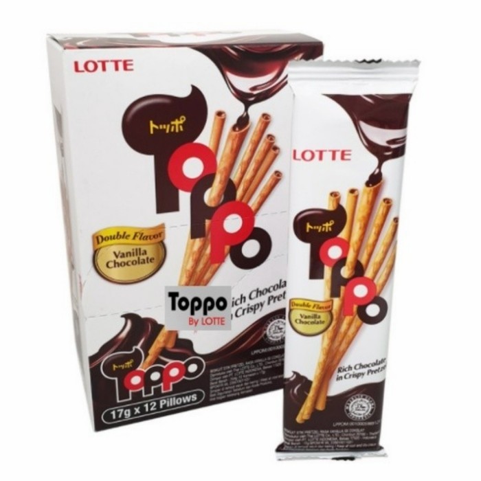 

LIMITED EDITION Lotte TOPPO Crispy Biskuit Pretzel Stick Vanila Chocolate