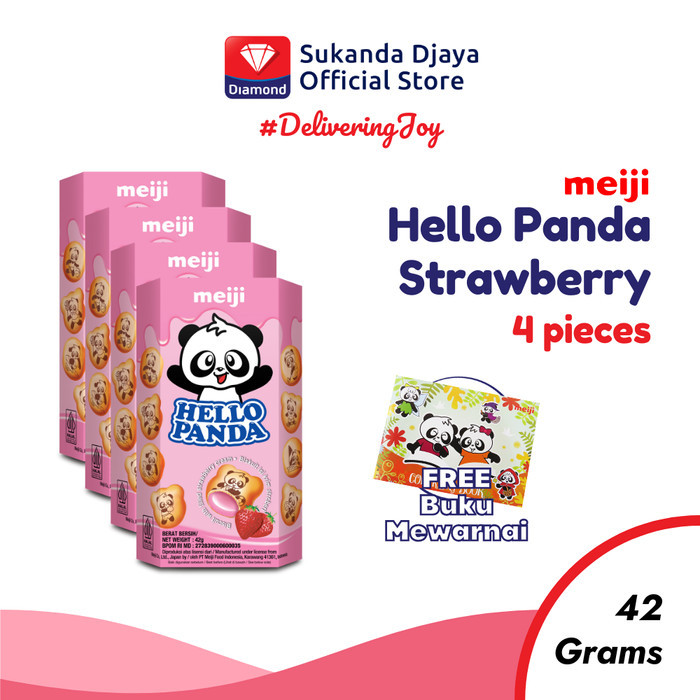 

TERBAIK Meiji Hello Panda Biskuit Strawberry Snack Ringan 45 Gr