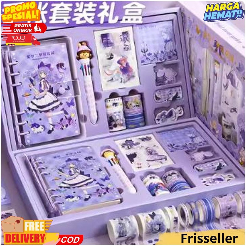 

Paket Jurnal Set/Gift Box Hampers Anak/Hadiah / Notebook Journal Diary / 6 In 1 Boba Alat Buku Tulis Lengkap Scrapbook Cute Girl Sanrio Cinnamoroll My Melody Kuromi Panda Peach Kelinci Duffy Cat Sweetheart Cake Shop Import Grosir Ready Cod D Terlaris