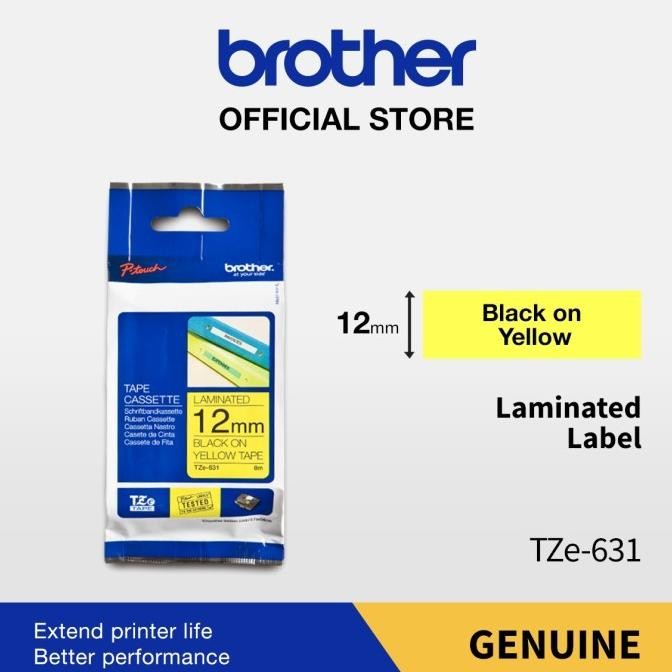 

Sale Brother Label Tape Tze 631 12Mm Black On Yellow