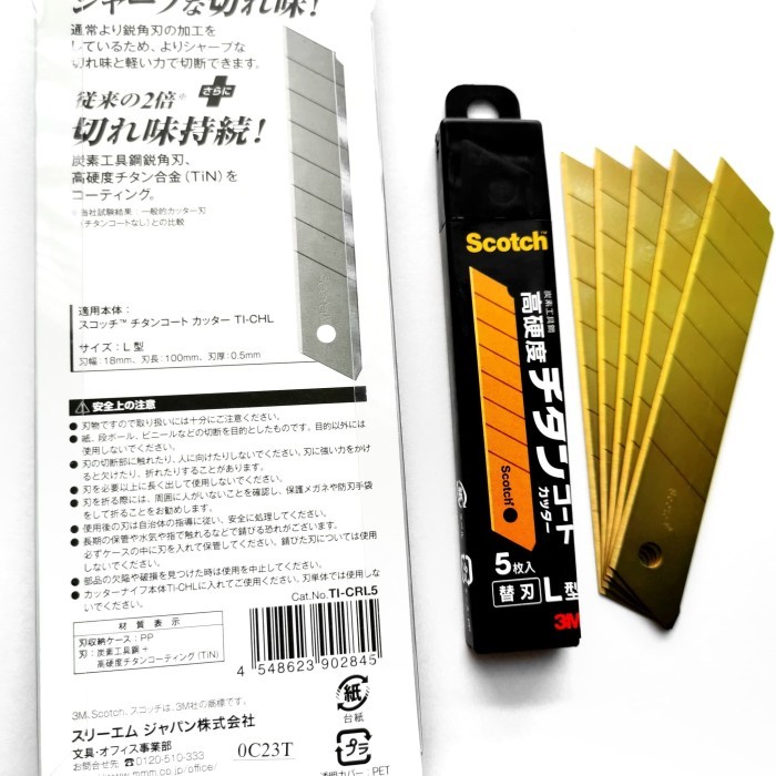 

Refill Cutter Emas, Scotch 3M 18Mm Titanium Blade Besar