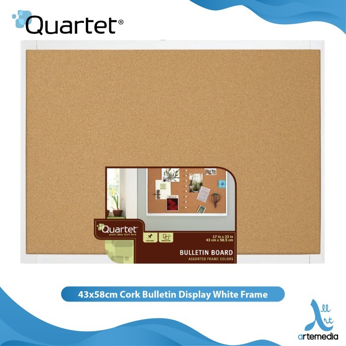 

Papan Tulis Tempel Quartet 43x58cm Cork Bulletin Display White Frame