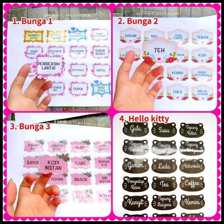 

TERMURAH STIKER TOPLES LABEL BUMBU DAPUR PENANDA LANGSUNG TEMPEL ANTI AIR BUNGA