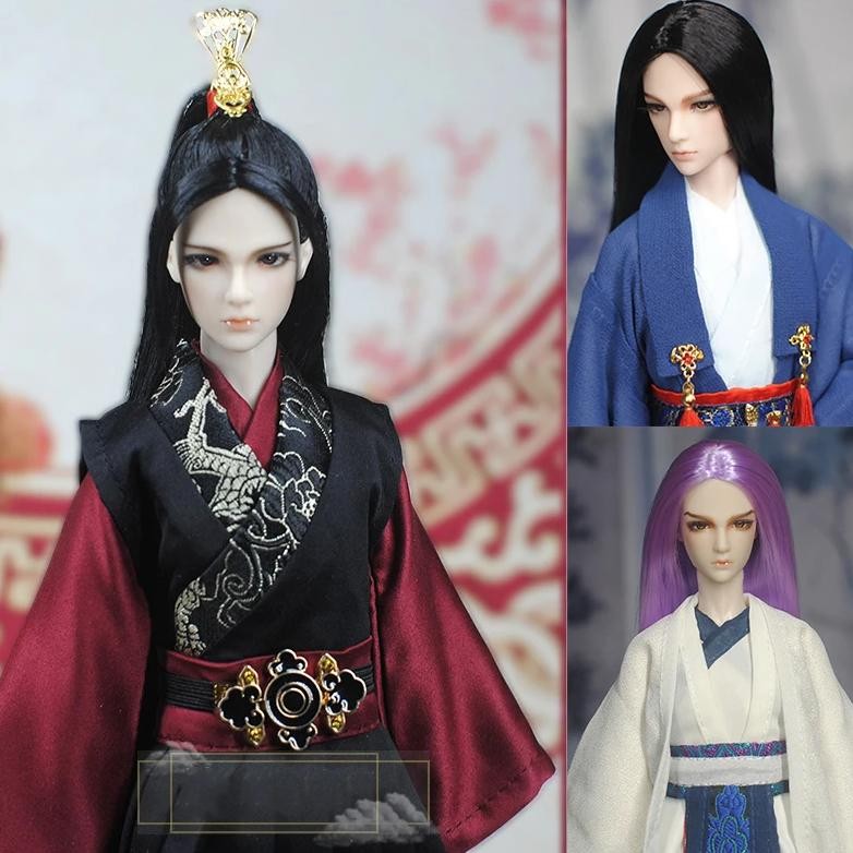 30cm doll chinese ancient costume accessories 1/6 male bjd doll figures flexible body boy doll long 