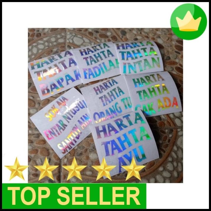 

TERBARU GROSIR STICKER HARTA TAHTA CUSTOM NAMA / SPESIAL HOLOGRAM STICKER