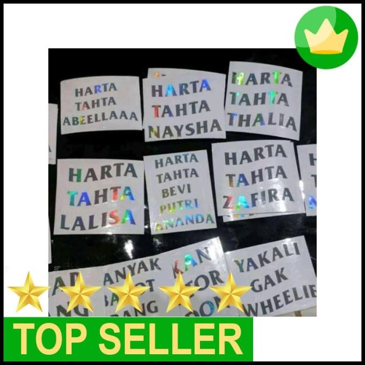 

TERMURAH PROMO CUSTOM STIKER CUTTING HARTA TAHTA NAMA KEREN !!!!!!