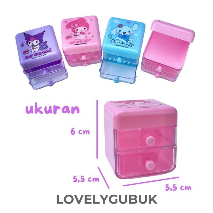[Khusus Batam] Laci Mini Kuromi Cinnamoroll Lucu, Mini Drawer, Laci Kecil Tempat Aksesoris, Mini Sto