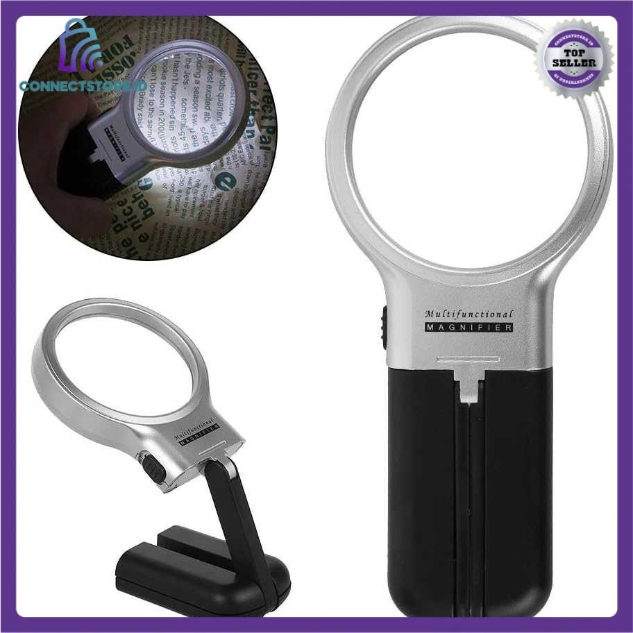 

Kaca Pembesar Lipat Foldable Magnifying Glass with 2 LED 63mm 3X - Silver
