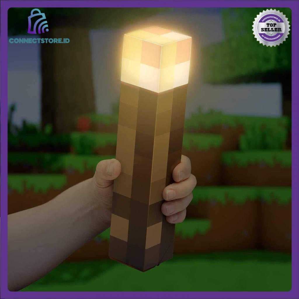Lampu Led Minecraft Torch Night Light Rechargeable Warm White - Brown
