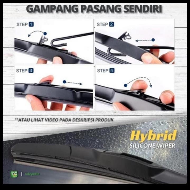 DISKON SEPASANG WIPER KACA HYUNDAI ACCENT KARET SILICON HYBRID 