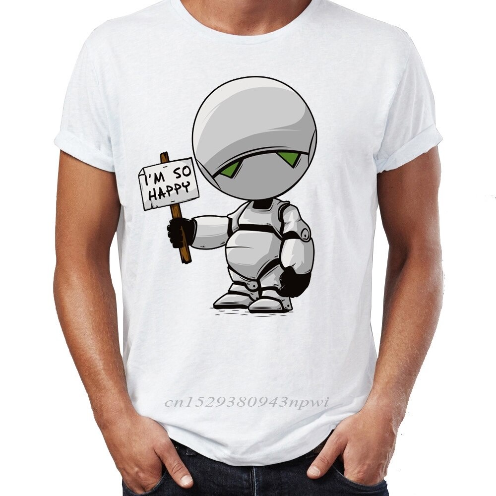 Kaos Pria Marvin The Paranoid Android Hitchhiker'S Funny Artsy Guide Karya Seni Kaos Cetak |LZUZ2X3P