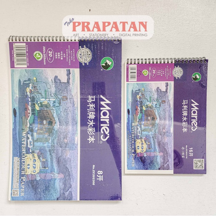 

Maries Spiral Watercolor Book 230Gsm Buku Cat Air #Original