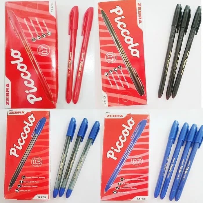 

Ballpoint Pulpen Pen Zebra Piccolo 0.7Mm Hitam Biru Merah #Original