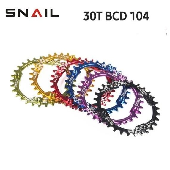 Snail Chainring 30T BCD 104 Round Chain ring Crank Sepeda narrow Wide