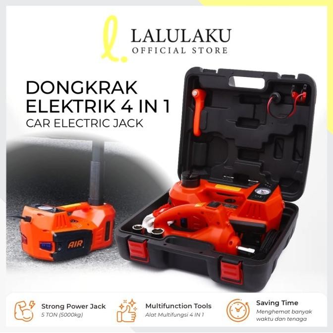 Dongkrak Elektrik/Electric Car Jack 5 Ton Dongkrak Komplit Set 4 in 1
