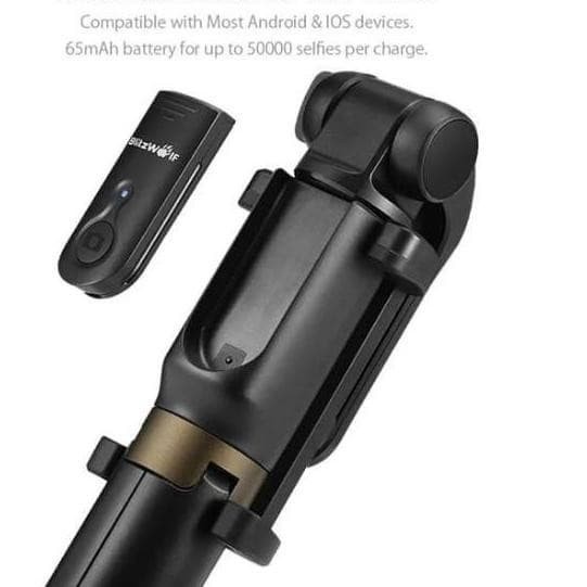 TERBARU - Blitzwolf BW-BS3 Tongsis Bluetooth Selfie Stick Tripod