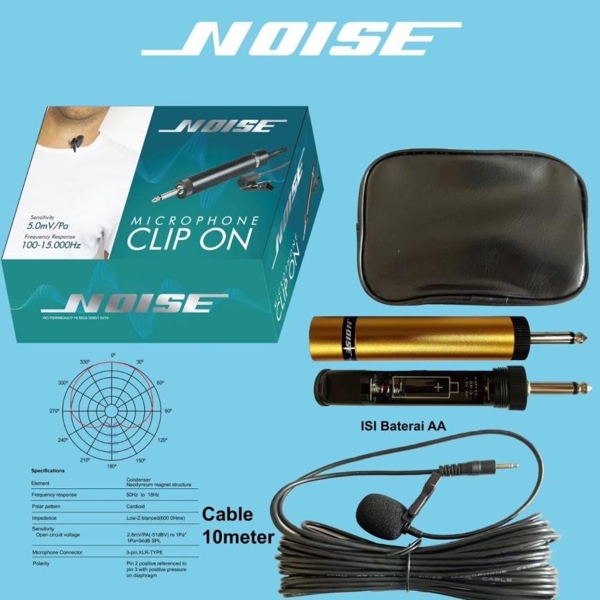 COD MICROPHONE CLIP ON NOISE MIC KABEL JEPIT KANCING KABEL PANJANG 10 METER