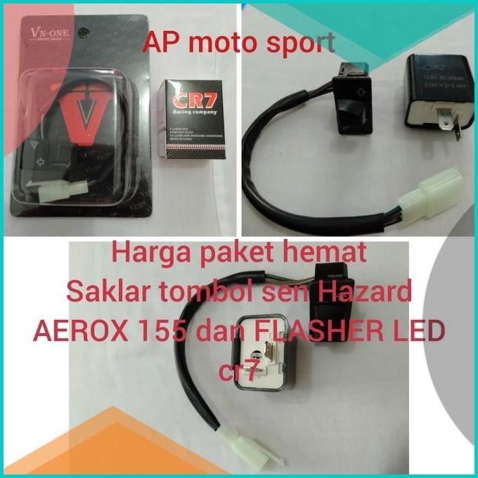 SAKLAR TOMBOL SEN TURING HAZARD PLUS FLASHER LED CR 7 YAMAHA AEROX 155