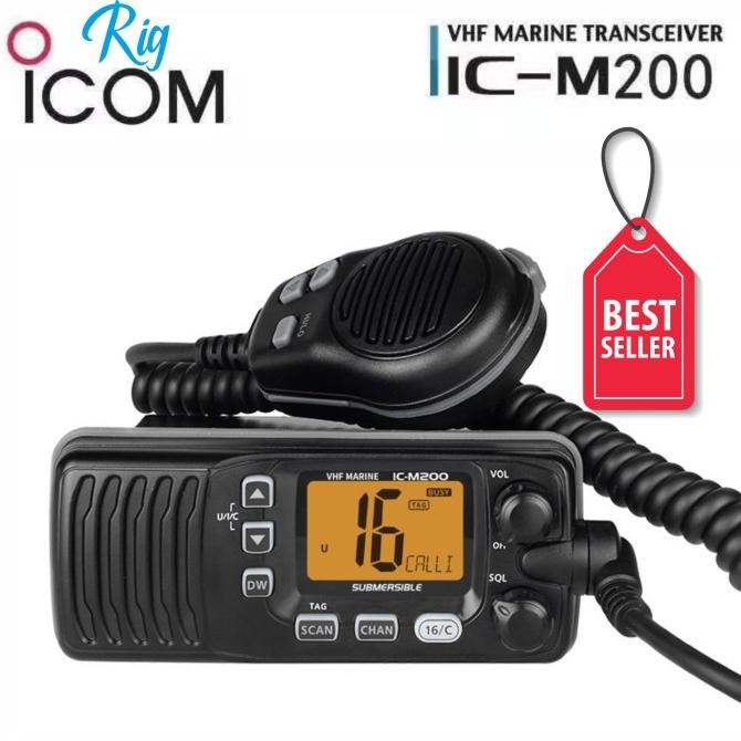 Radio Rig Mobil Kendaraan Icom Marine Ic M200 Ic-M200 Radio Komunikasi