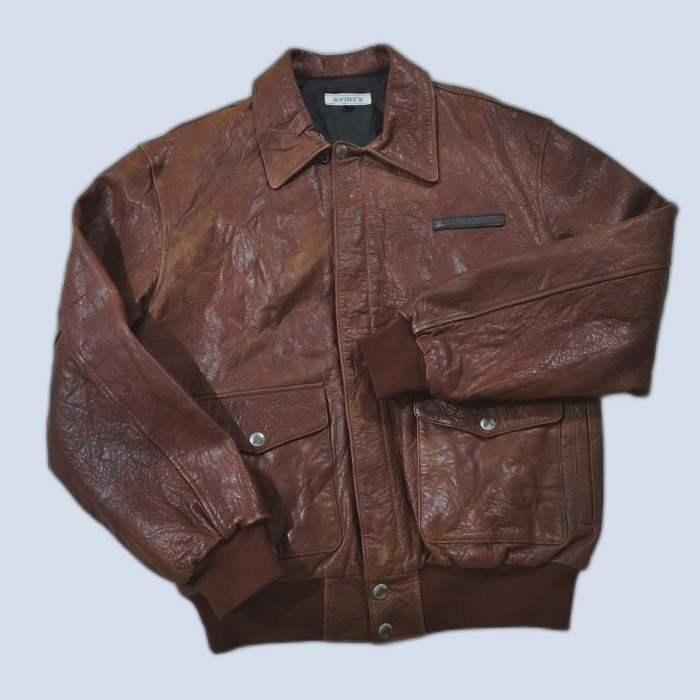 SALE..JAKET KULIT (GENUINE LEATHER) AVIREX BORDIR INDIAN