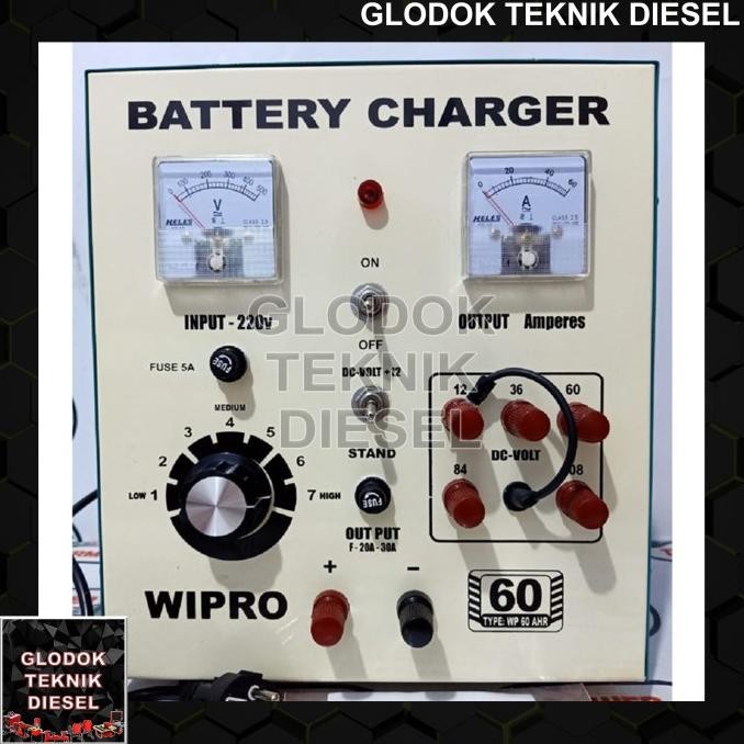 WIPRO Charger Aki Mobil Motor 60 A Battery Charger 60 AHR Cas Aki