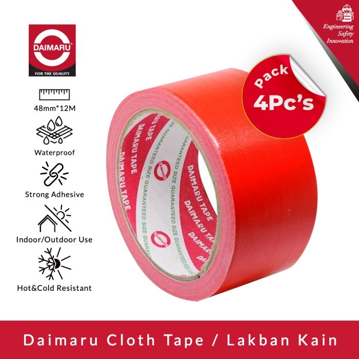 

[Dapat 4Pcs] Daimaru Cloth Tape Merah 48Mm X 12M