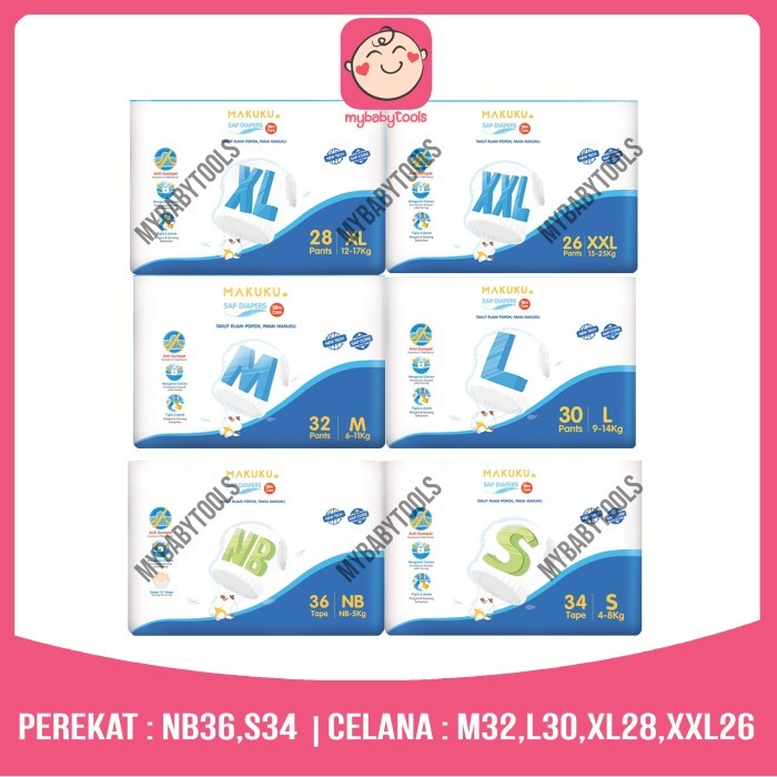 

Makuku Sap Diapers Slim Care Tape Nb36 S34 Pants M32 L30 Xl28 Xxl26