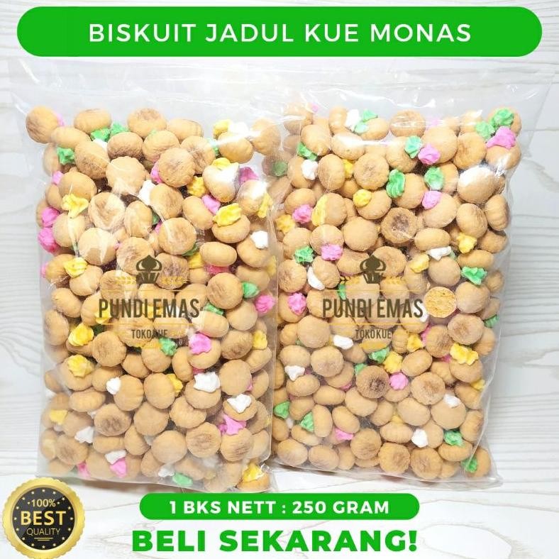 

Kue Kancing Biskuit Jadul Kue Monas Kembang Gula Biskuit Warna Warni Isi 250 Gram Gem Rose