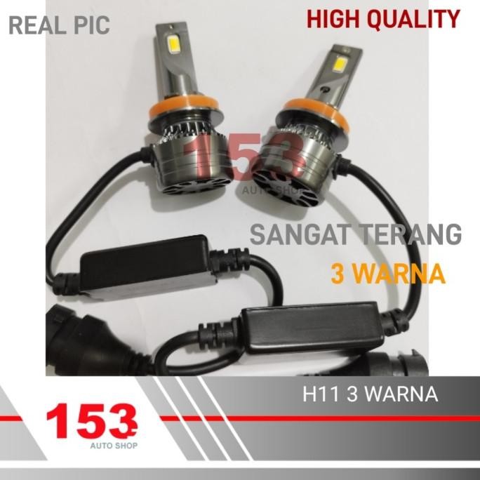 TERBARU - Bolamp Lampu H11/H1/HB3/HB4/H4 LED 50W 3 Warna