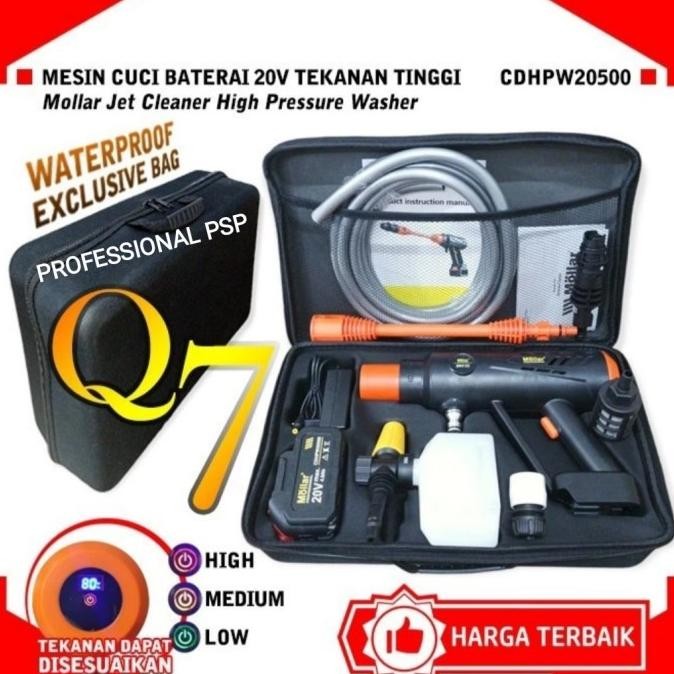 TERMURAH - Mollar Q7 Jet Cleaner Cordless High Pressure Touchscreen
