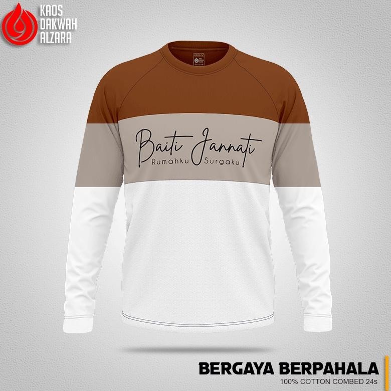 Beli 2 Lebih Murah Alzara Baju Kaos Dakwah Islami Couple Pasangan Lengan Panjang Unisex Muslim Model