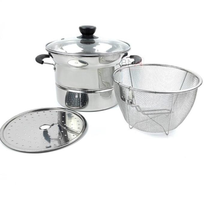 Baru Multipan Stainless Pan Deep Frying Stainless Stell
