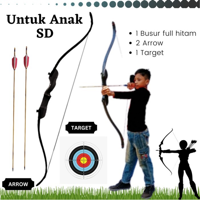 Dijuall Busur Panah Panahan Archery Anak SD - Hitam