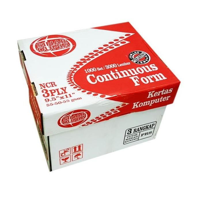 

kertas komputer continuous form 3ply 9,5x11 paperline warna