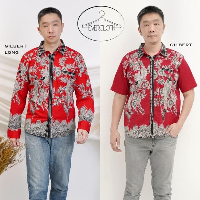 Evercloth Gilbert Kemeja Batik Pria Lengan Pendek Cheongsam Changsan HM