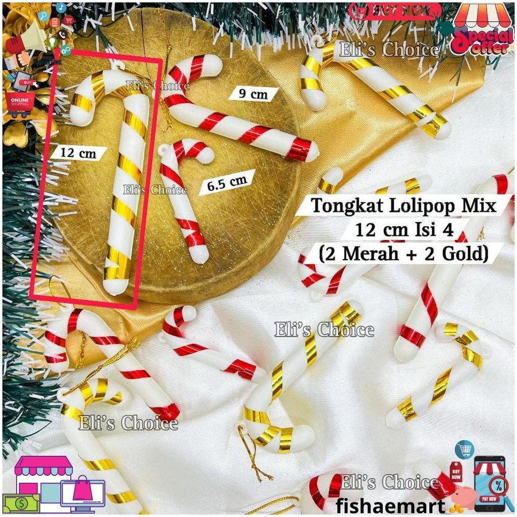 

Hiasan Permen Lolipop Jumbo / Tongkat Lolipop Natal Besar / Candy Cane D Sale