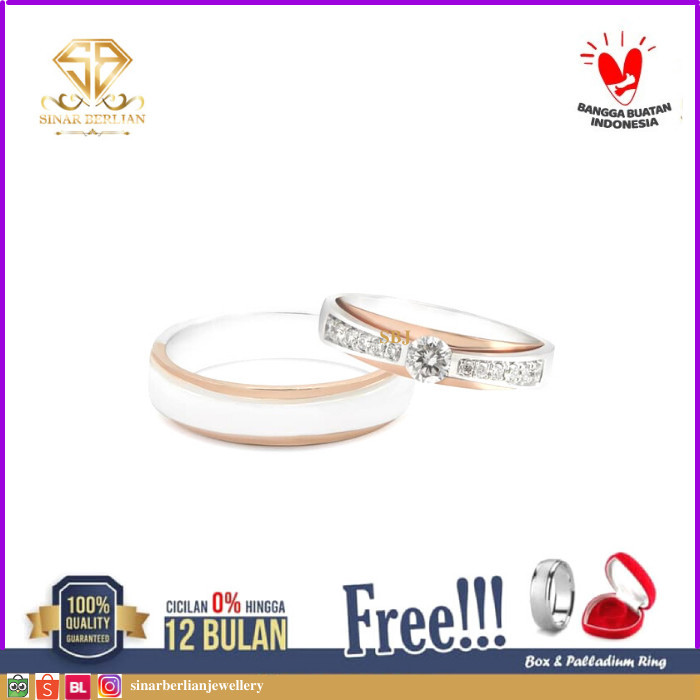 cincin nikah couple wedding ring emas dan paladium