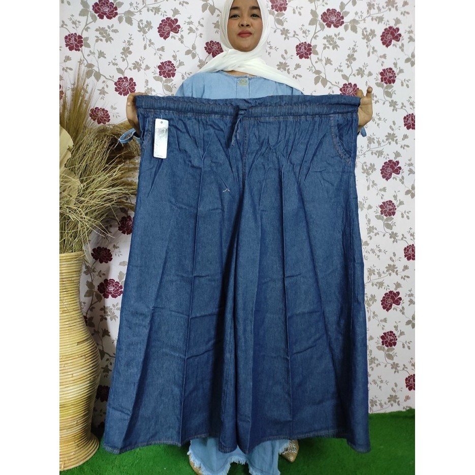 Kulot Jeans Super Jumbo/Celana Jeans Wanita BB 80-100kg Lp 140 Pj 98