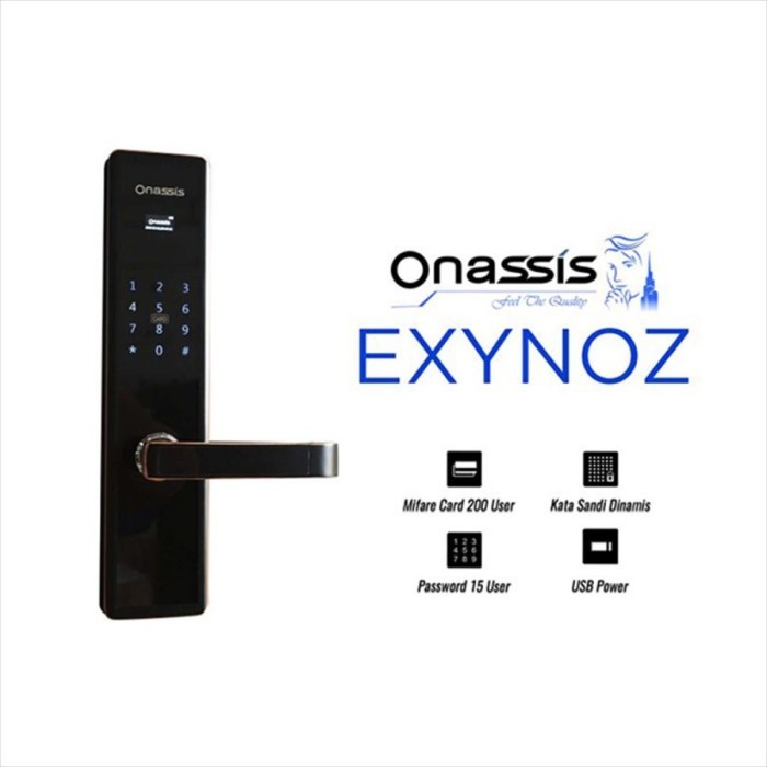 TERBARUUU HANDLE PINTU DIGITAL ONASSIS DG-ONS 602 EXYNOZ DIGITAL LOCK BLACK