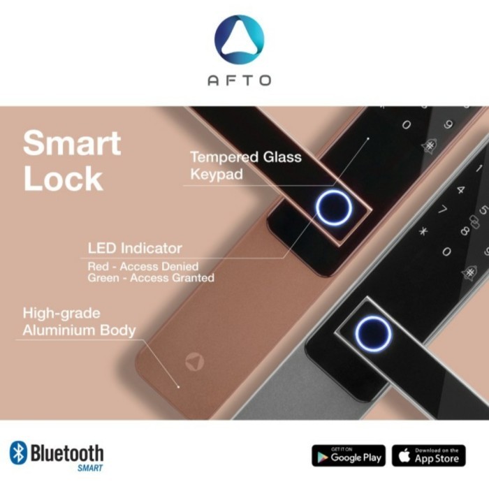 TERBARUUU AFTO Smart Door Lock Handle Kunci Pintu Akses Digital APP PIN RFID