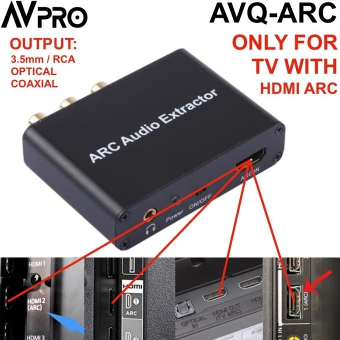 AVPRO ARC HDMI Audio Return Channel / Extractor to Optical & Coaxial