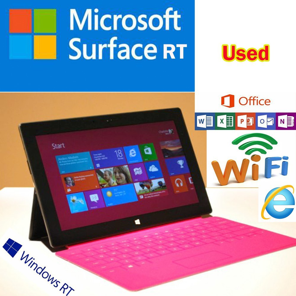 80% bekas baru Microsoft Surface RT 10.6" Tablet PC Nvidia Tegra 1.3GHz Quad Core RAM 2GB WIFI 32GB/