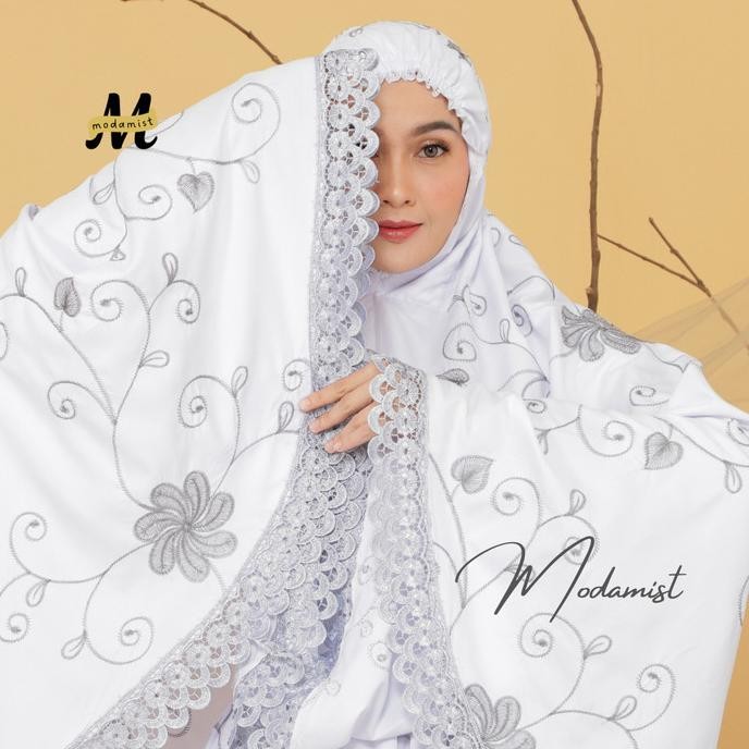 MUKENA DEWASA PUTIH FULL BORDIR RENDA PREMIUM